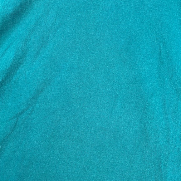 VTG Pluma Blank T Shirt Mens 2XL 1990s Heavyweight Cotton Teal Baggy Made in USA - Picture 4 of 7
